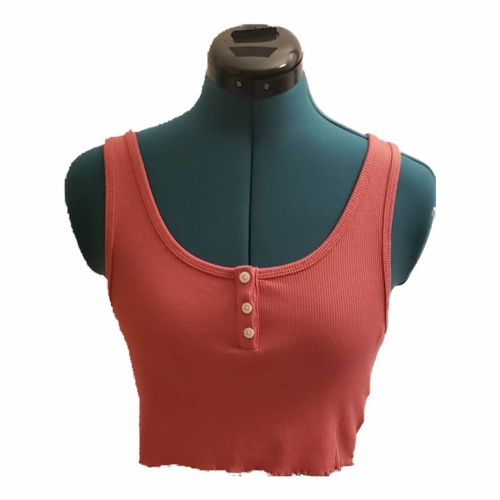 American Eagle Pink Crop Tank Top Small